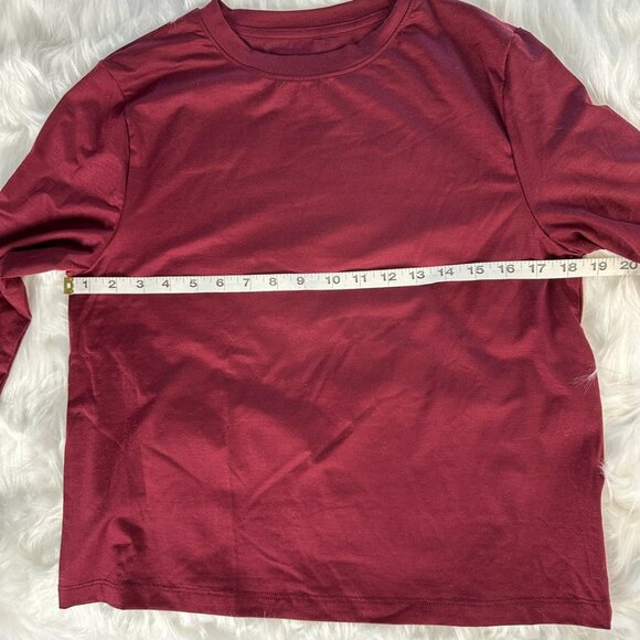 🎉SALE NWOT a new day Burgundy Long Sleeve Tee - Picture 3 of 4